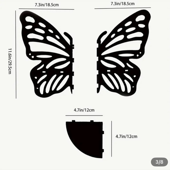 Black Butterfly Corner Wall Shelf - Picture 3 of 3